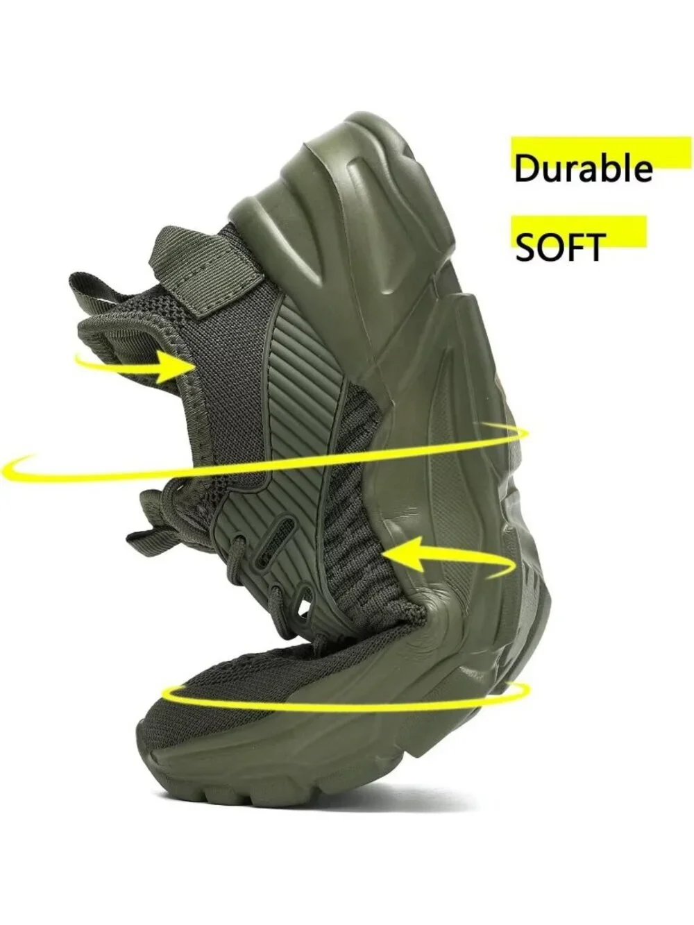 Men's ArmyGreen Rubber Non Slip Breathable Lightweight Fashion Athletic Sneakers